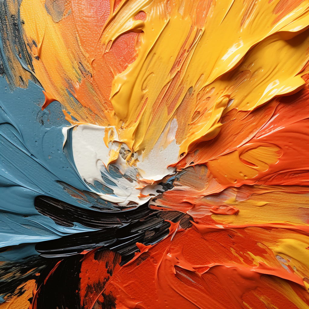 Abstract flower painting with heavy brush strokes