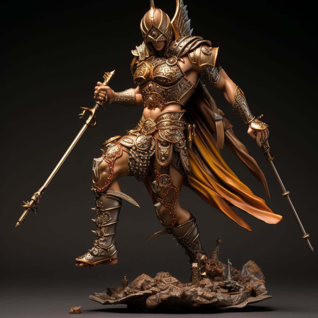 Detailed depiction of Achilles, the Greek warrior