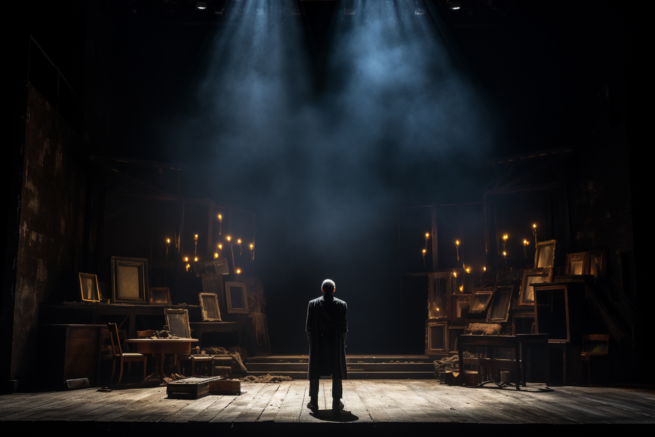 Actor performing monologue on stage