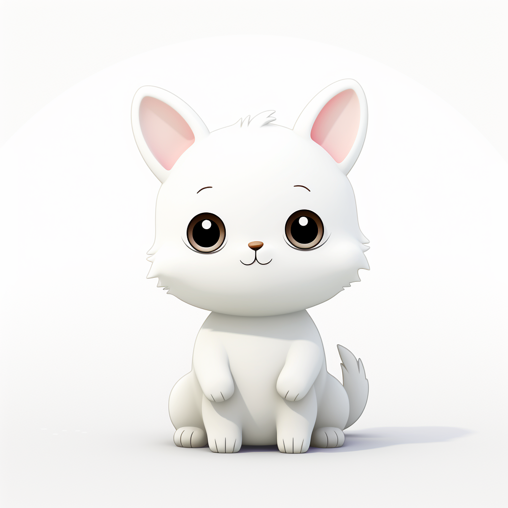 Adorable animal sitting on white background