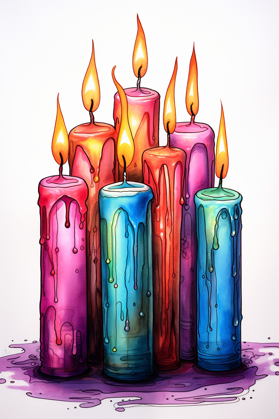 adorable colorful candles graphic