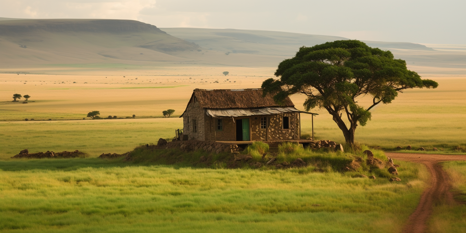 Old Home in African Landscape