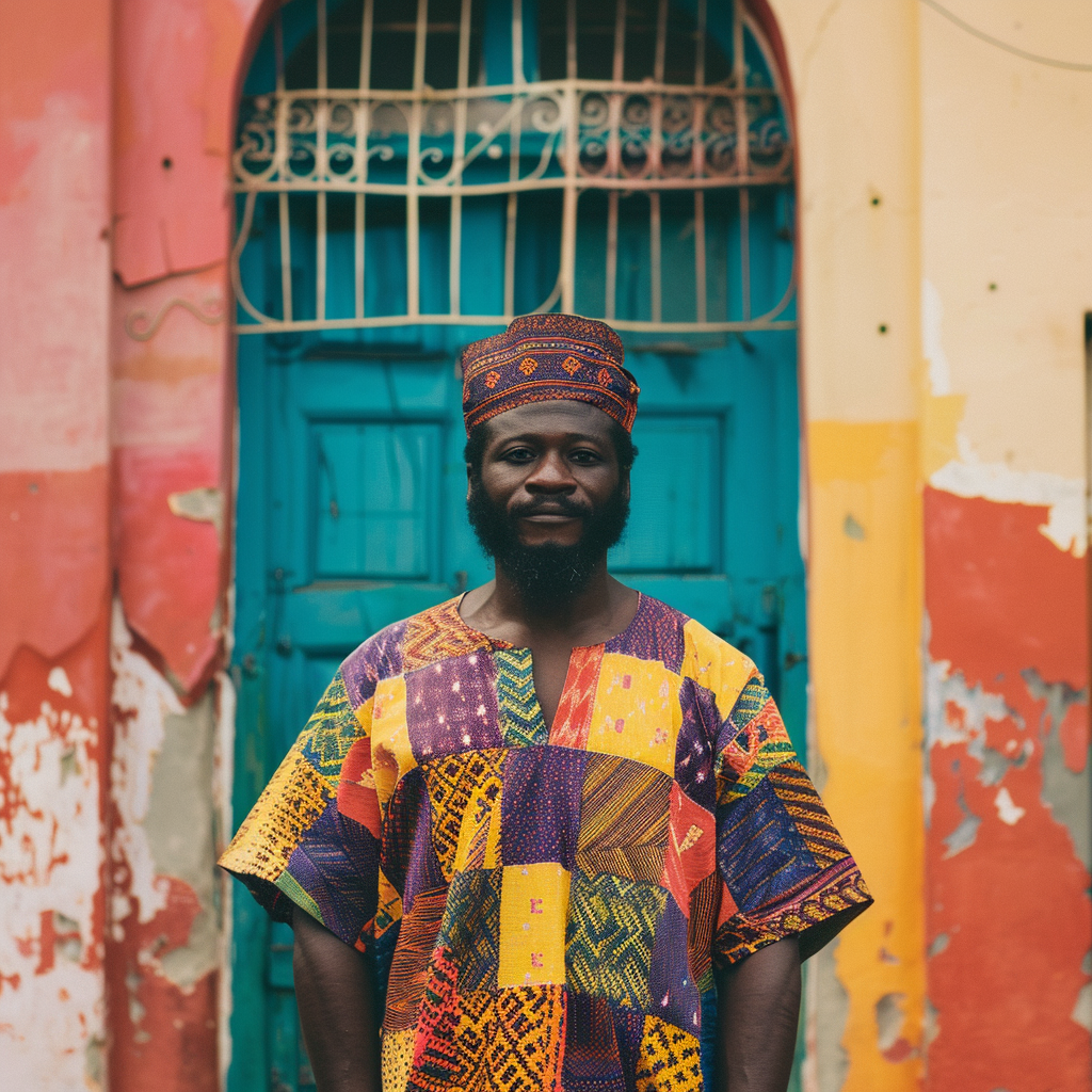 African Ghanaian Man Smock Clothing