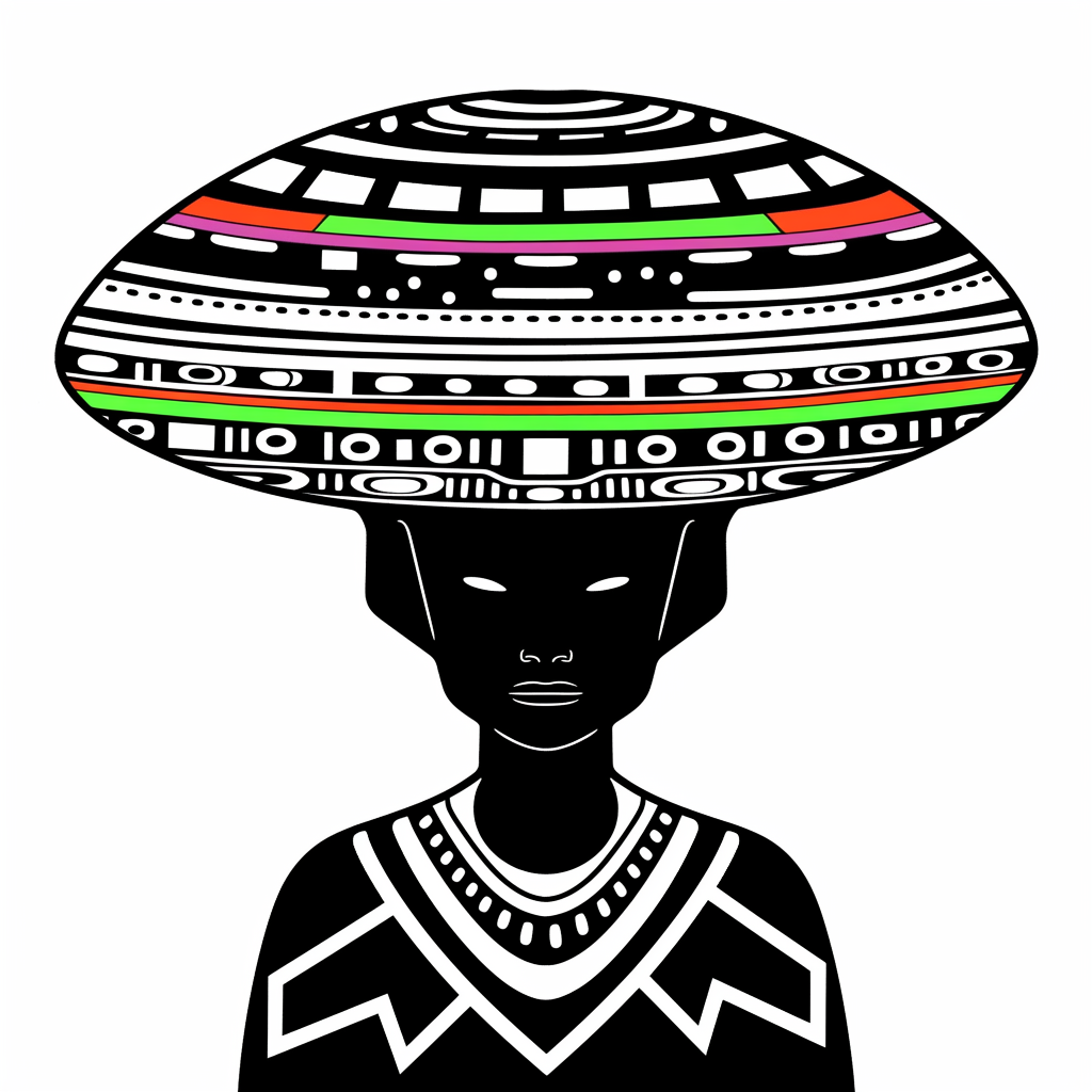 African Village Girl in UFO Shape