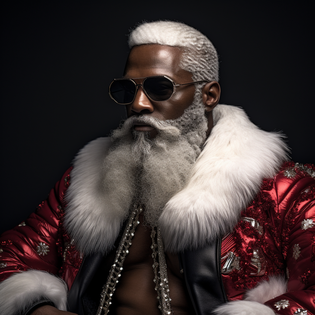 African American Santa with Sleek Style