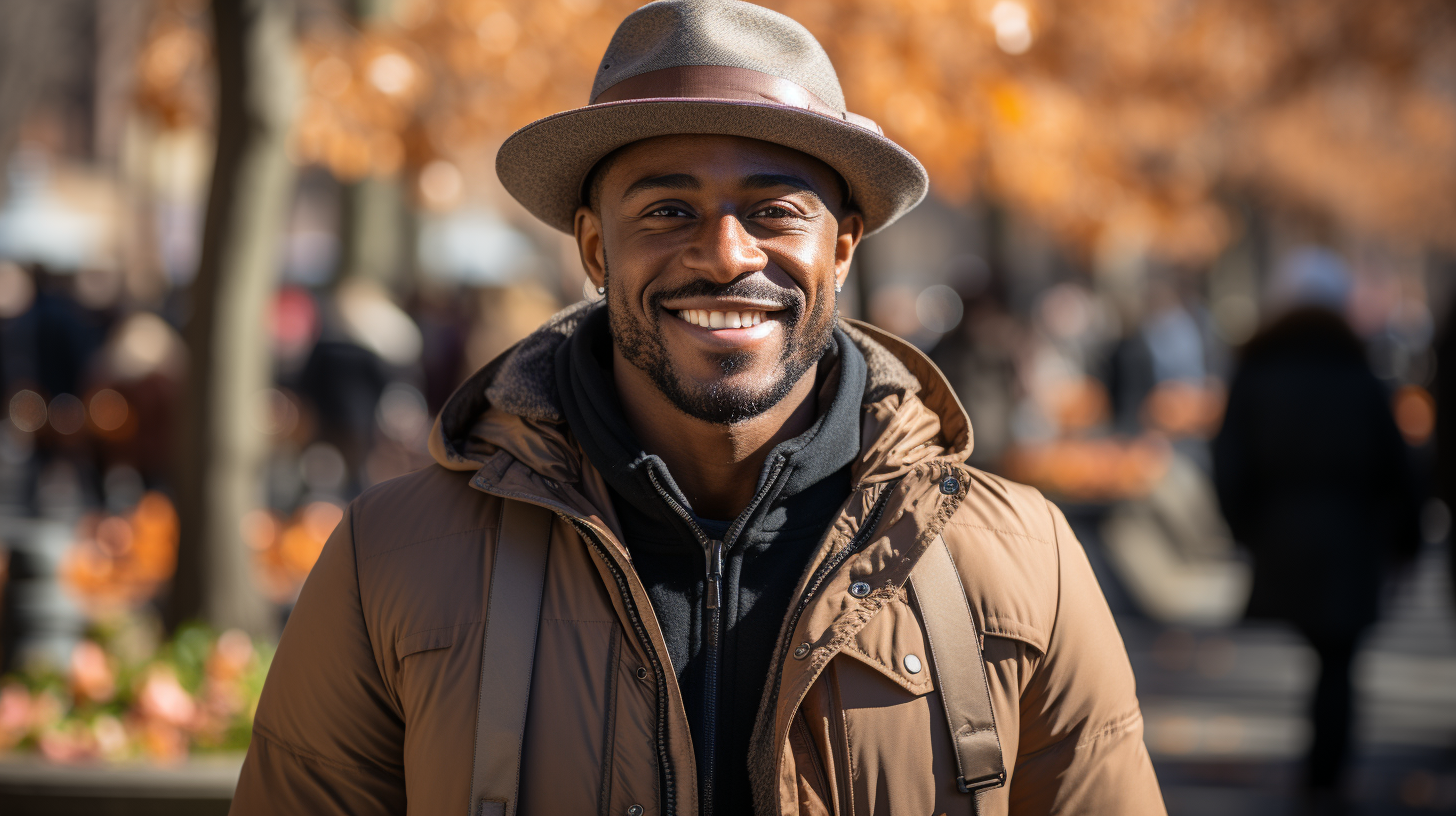 Young African Diaspora Lover Walking in Central Park