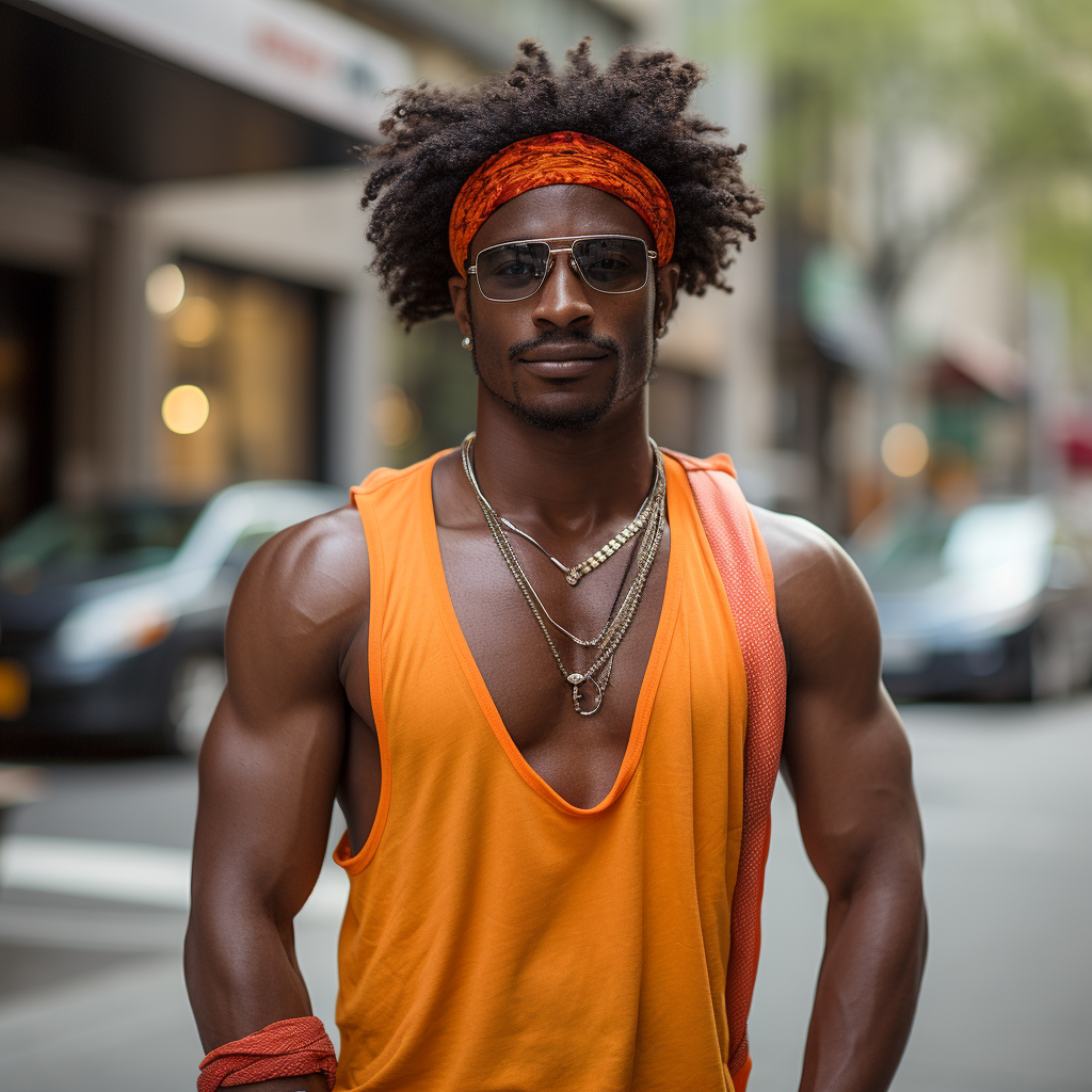Stylish Afro Guy in NYC Street