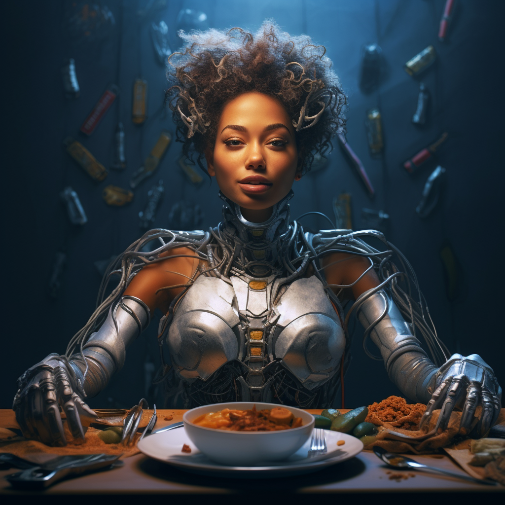 Afro Guyanese Woman Becoming Cyborg
