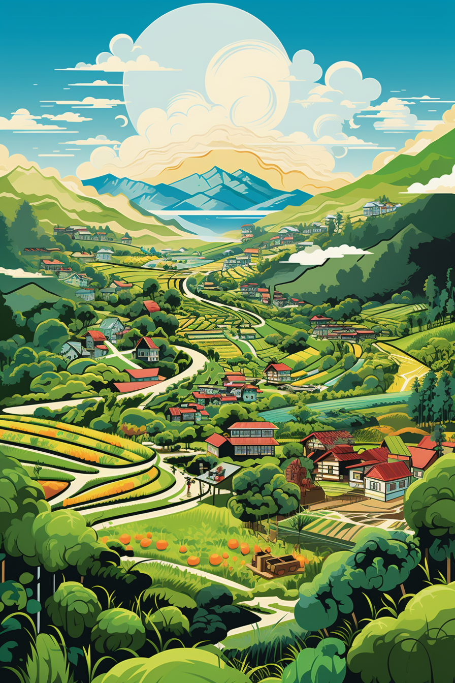 Agri City Vector Art without Text