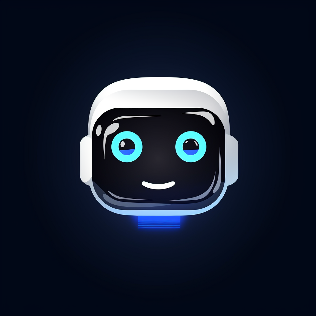 White & Black AI Chatbot Icon  (6 words)