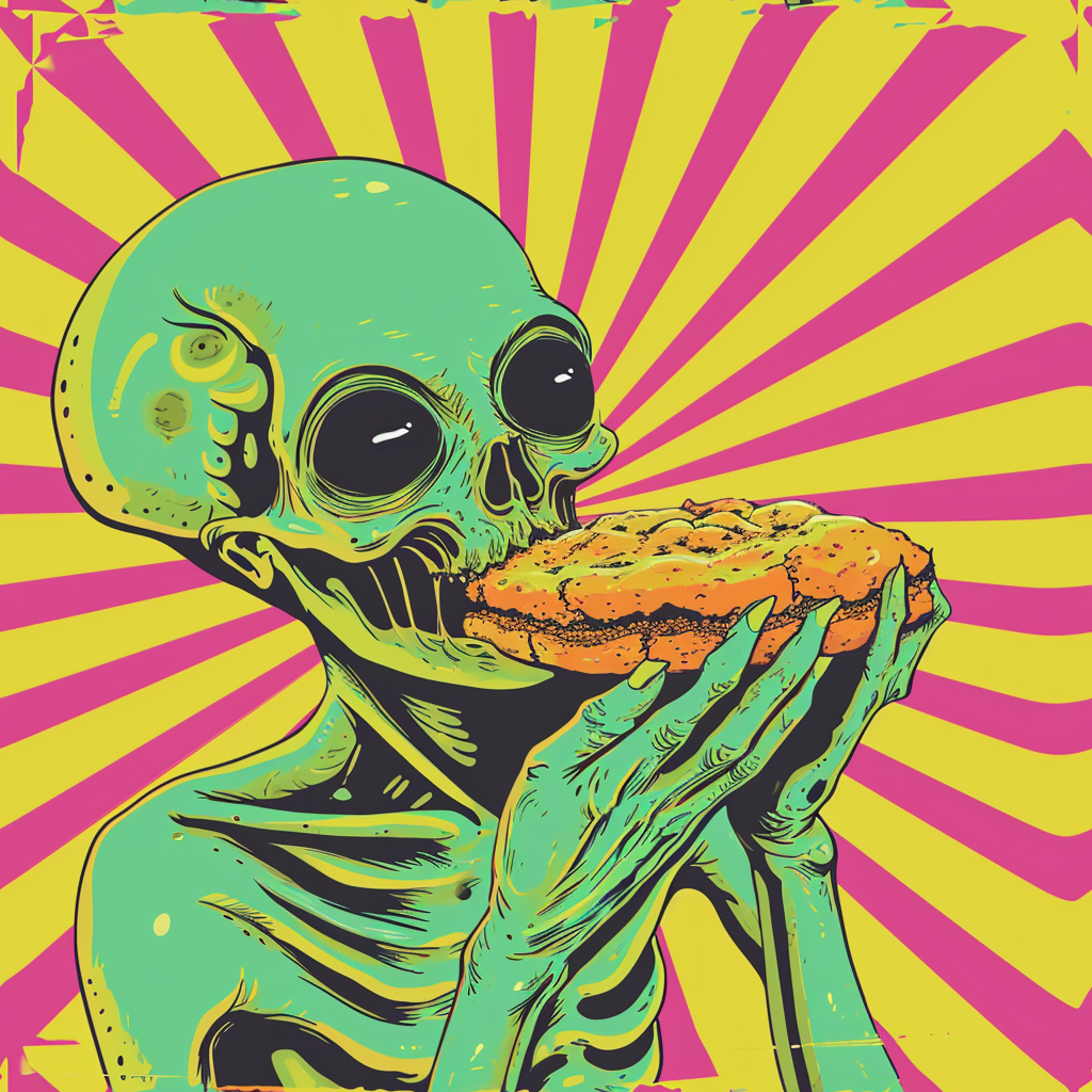 Alien eating cookie picture