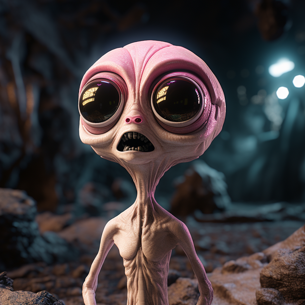 Big-eyed Alien in Space