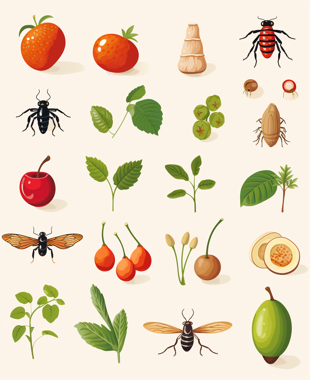 Illustration of various allergens for better understanding.