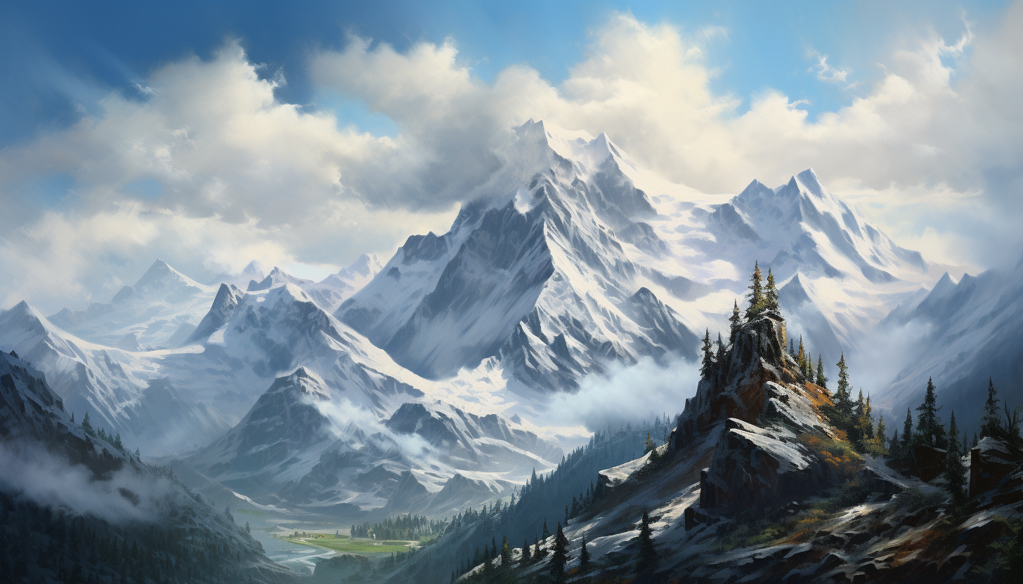 A breathtaking Alps painting artwork