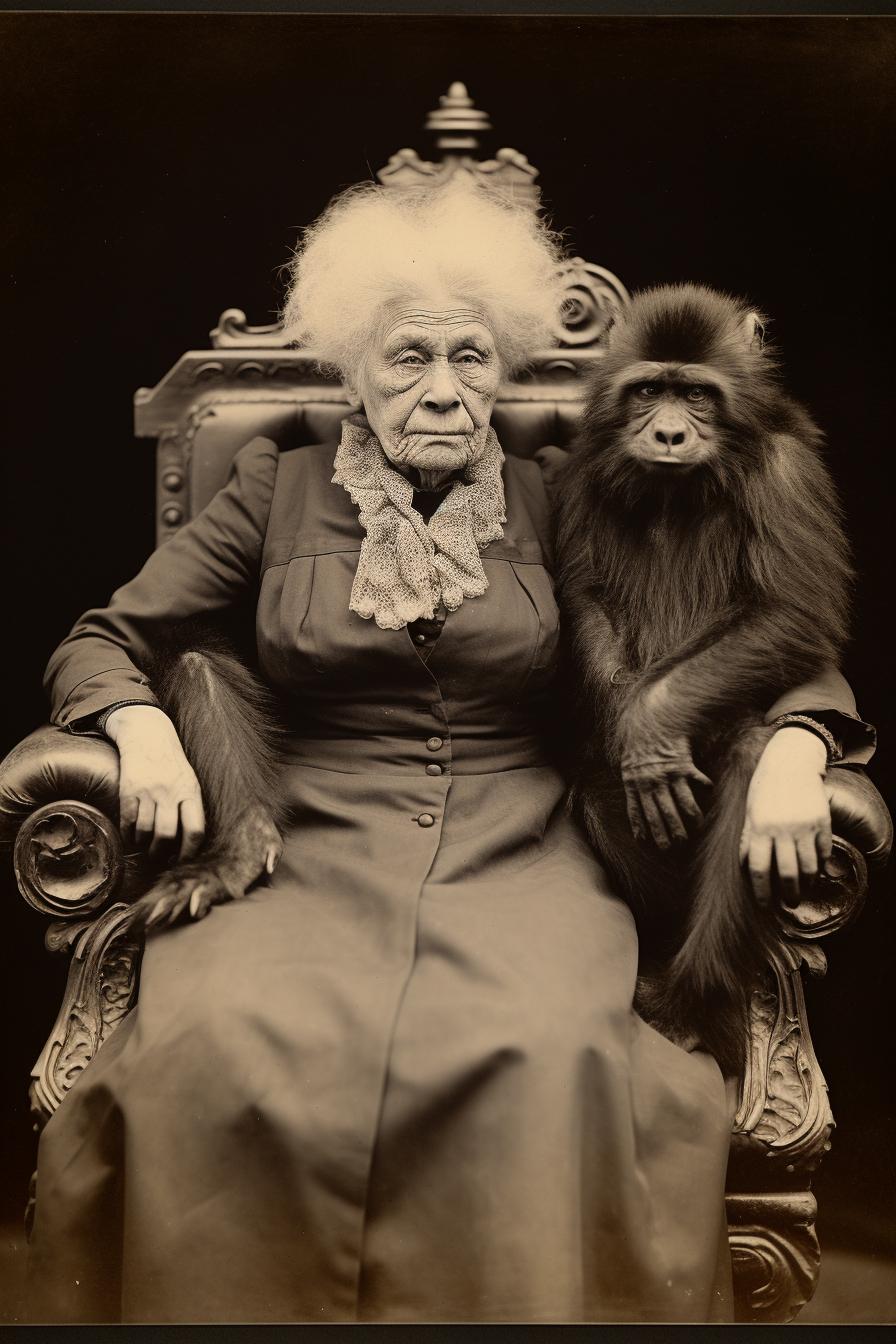 Portrait of a Grand Dame with Baboons