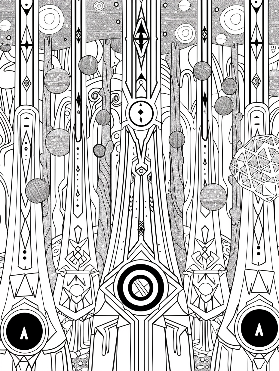 Ancient Grove Altar Coloring Page