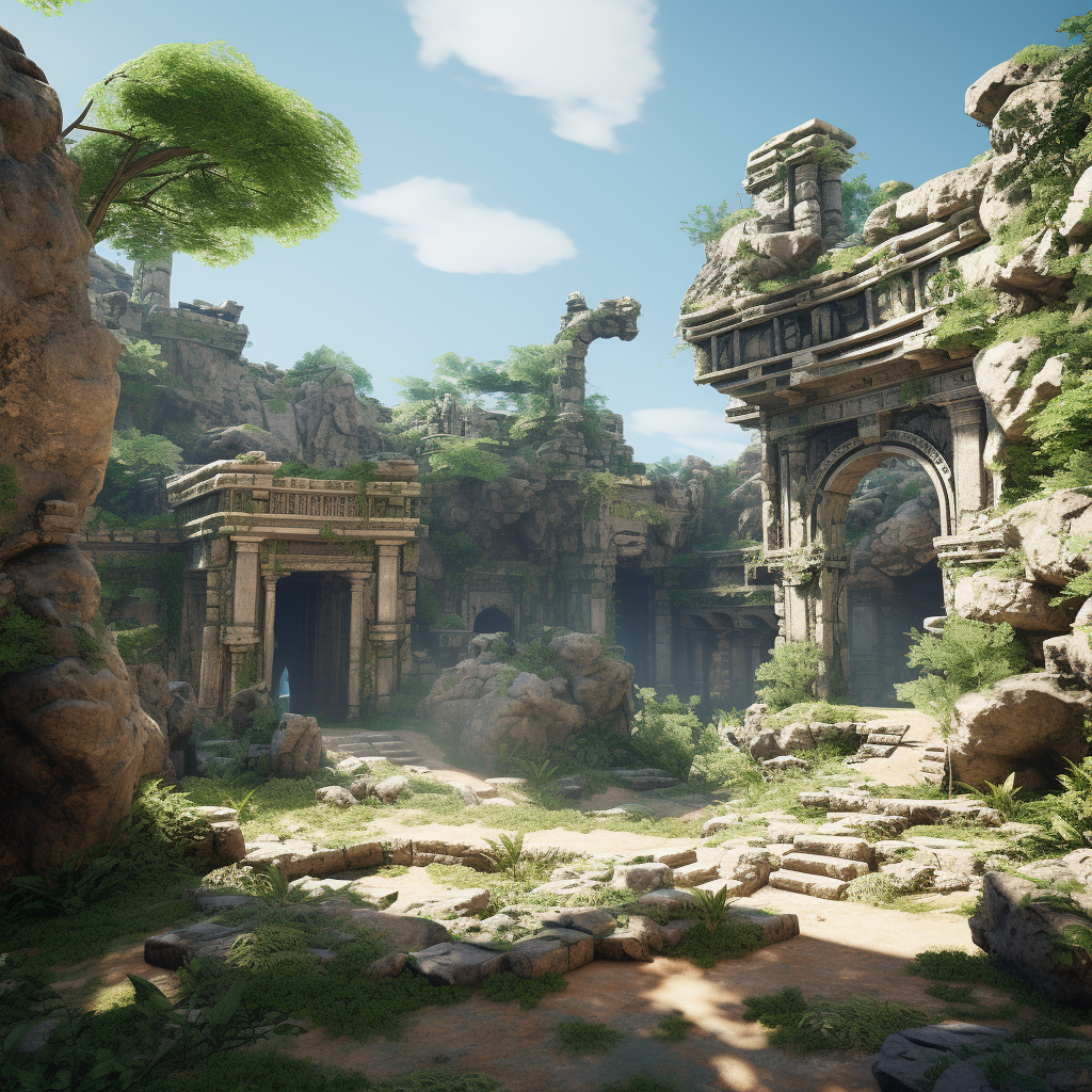 Beautiful virtual ancient ruins environment model