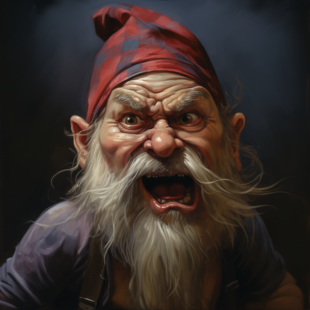 Angry gnome face rage