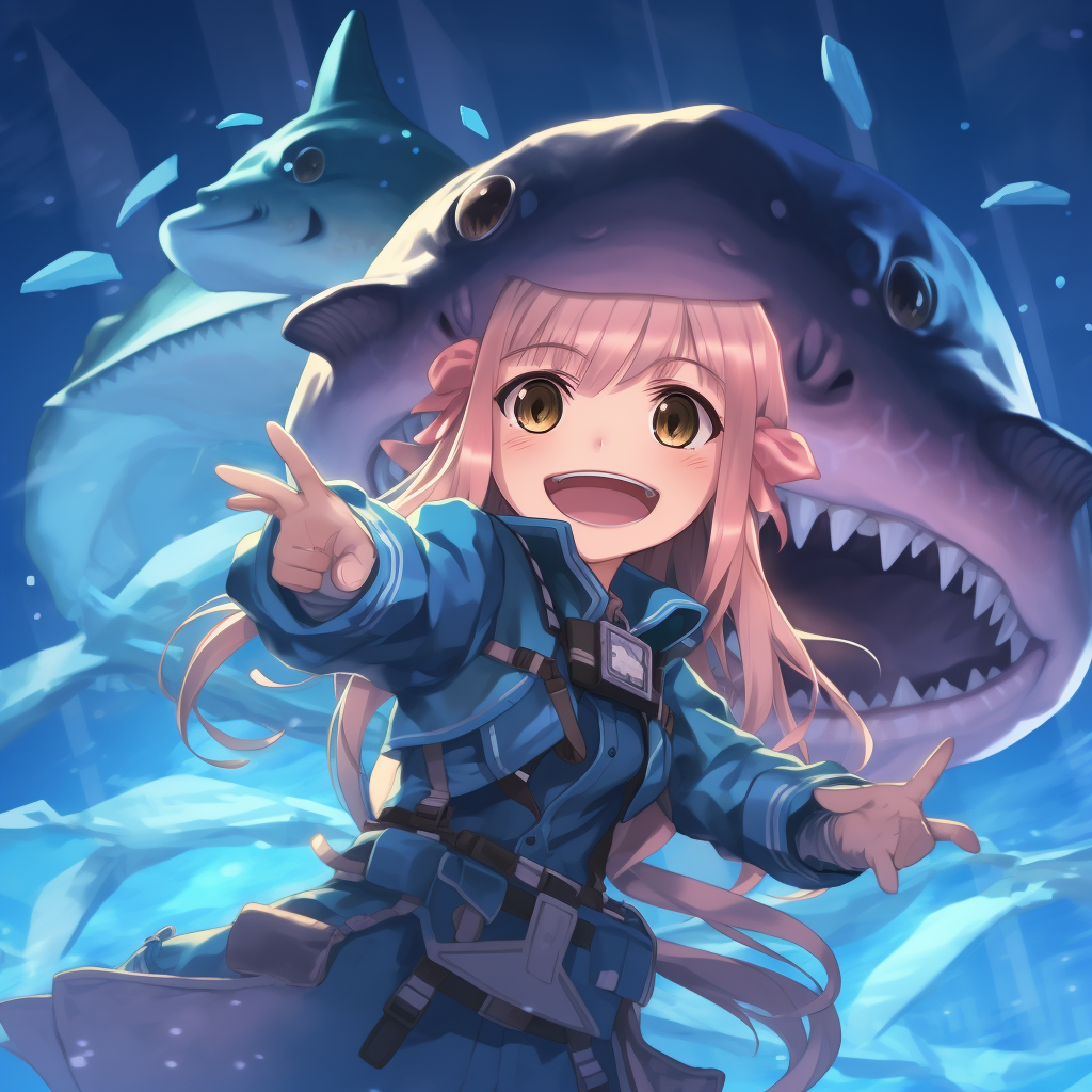 gawr gura shark hololive anime character