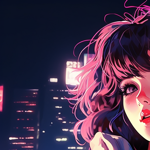 Sensual anime girls in 80's fashion streetwear