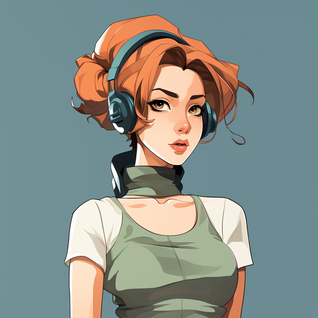 Anime Female Character Frontal View Illustration