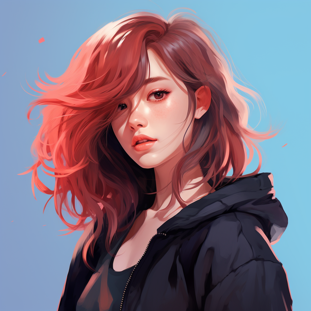 Colorful anime female character illustration