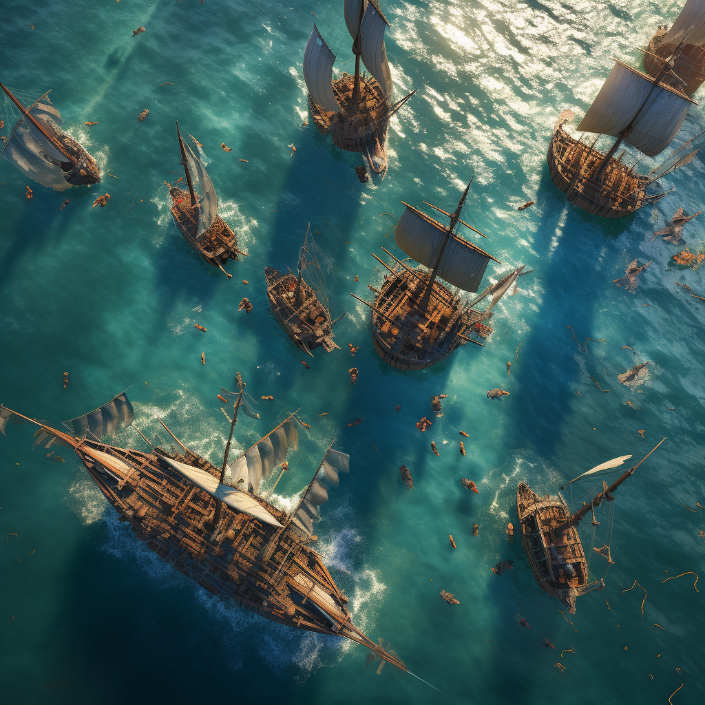 Antony's fleet battling on deck