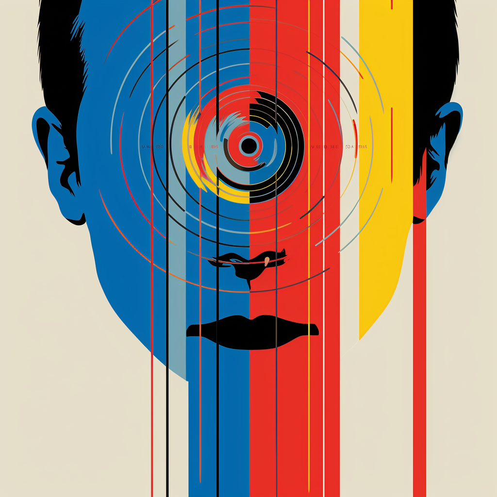Screaming head in concentric circles