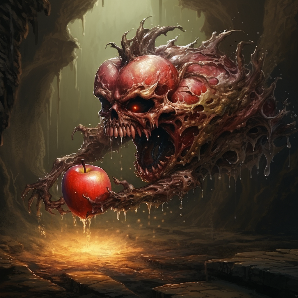 Apple cave demon with shotgun