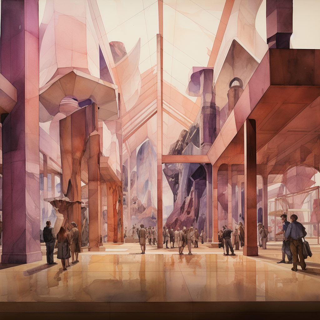Watercolor of Architectural Masterpieces
