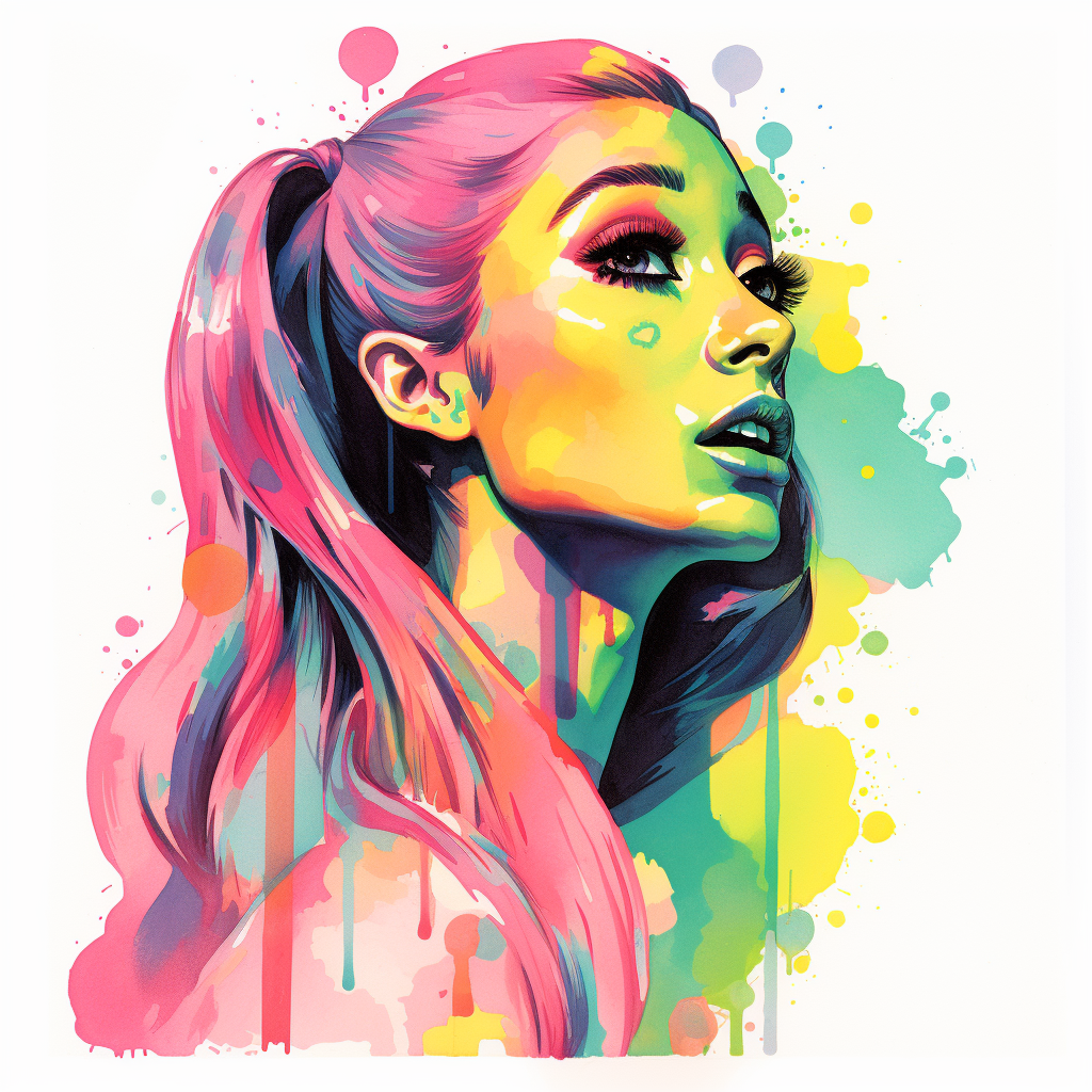 Colorful Ariana Grande Risograph Artwork