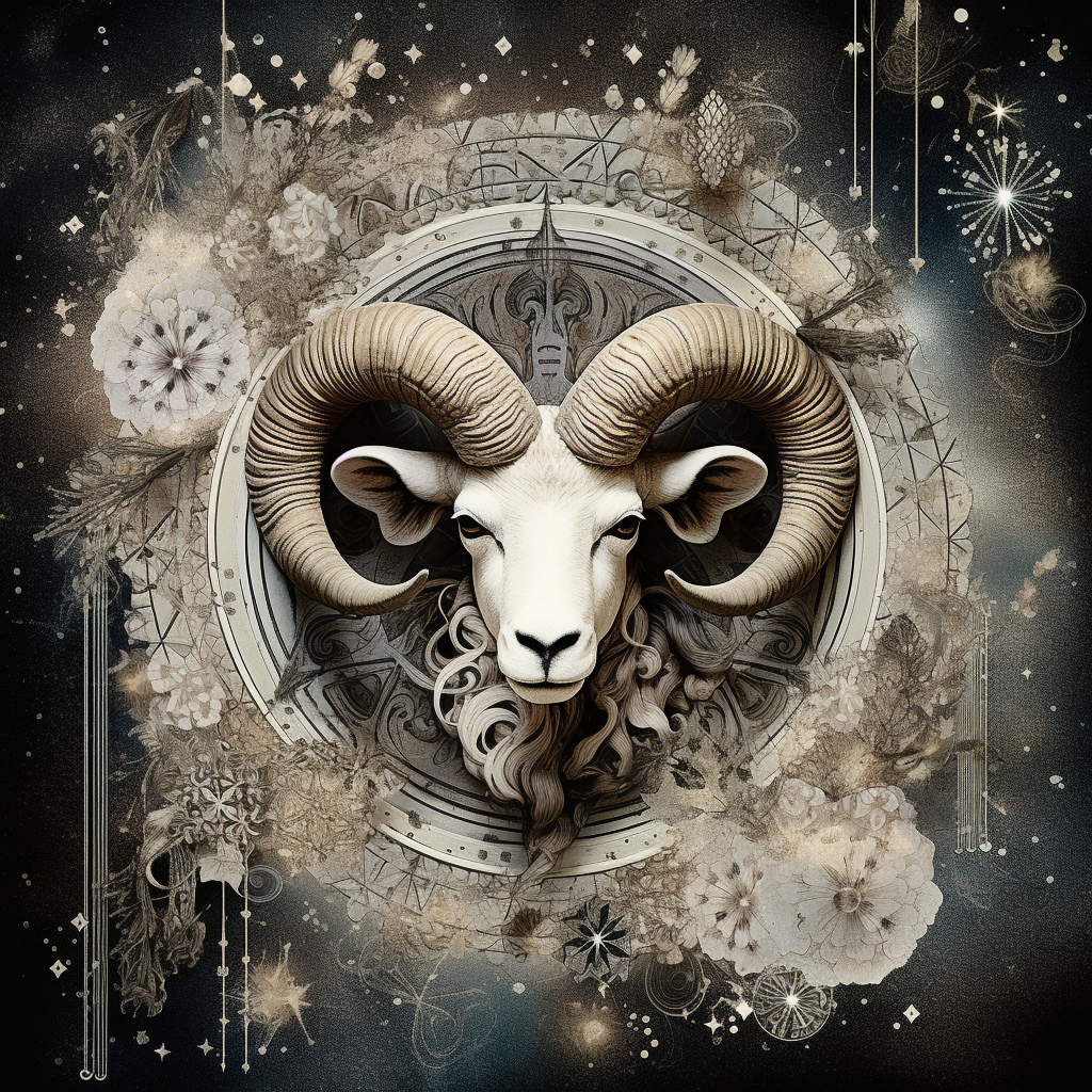 Beautifully detailed ram with celestial halo