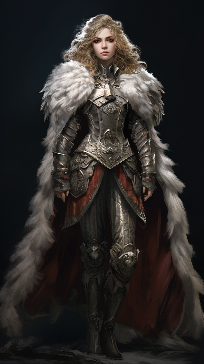 Knight in Armor with Fur and Leather Cape