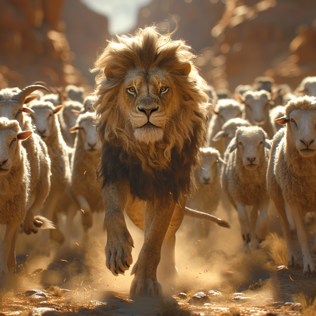 Battle between Sheep and Lions