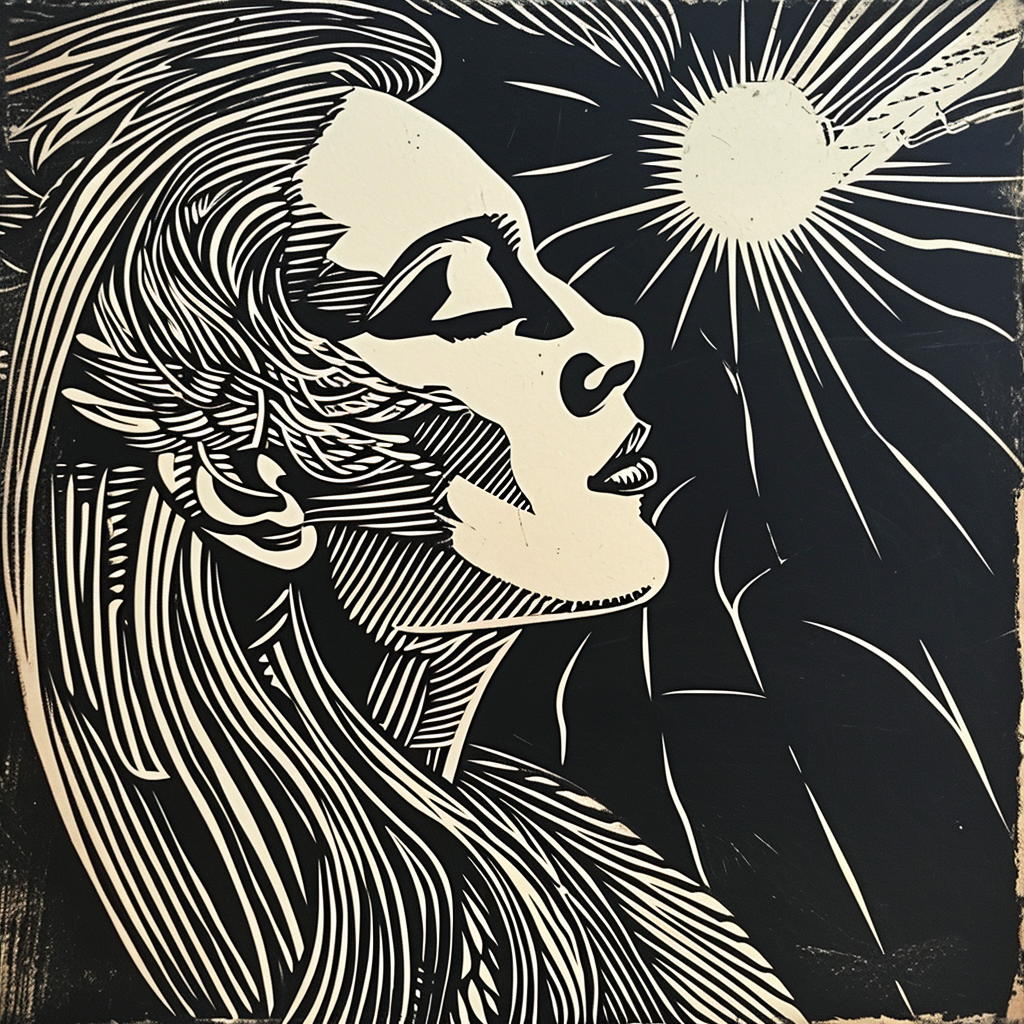 Art Deco Linocut Illustration