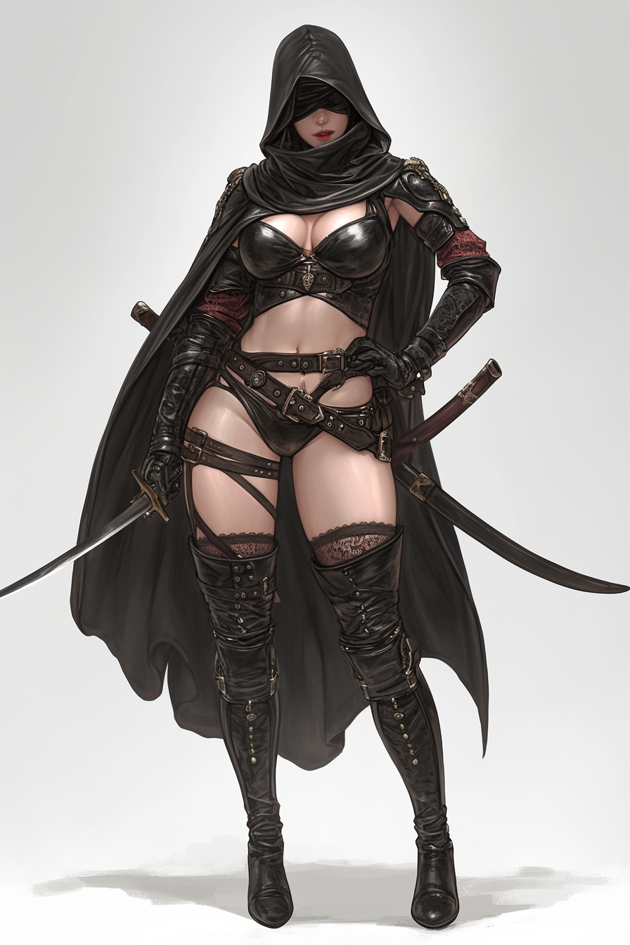 Assassin woman pin-up artwork