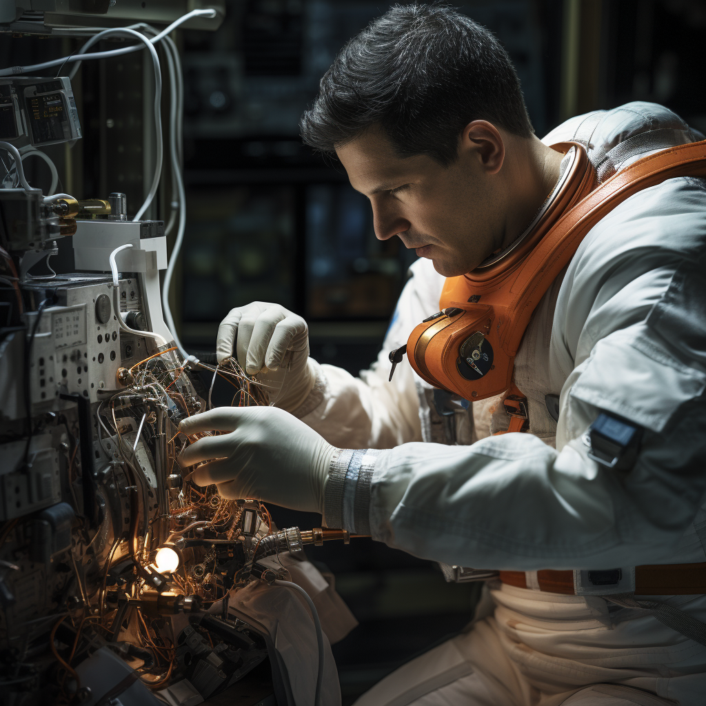 Astronaut suit locking in place