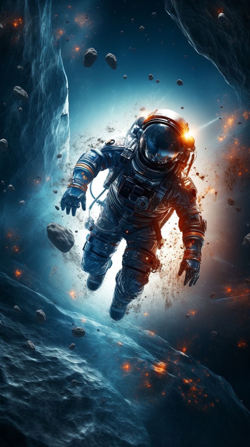 Hyperrealistic Astronaut in Space