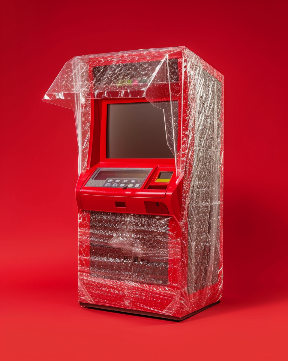 Secure ATM Machine Wrapped in Bubble Wrap