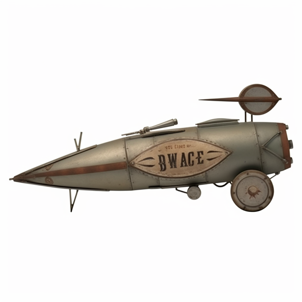 Retro Rocket Motorcycle on Dry Lakebed
