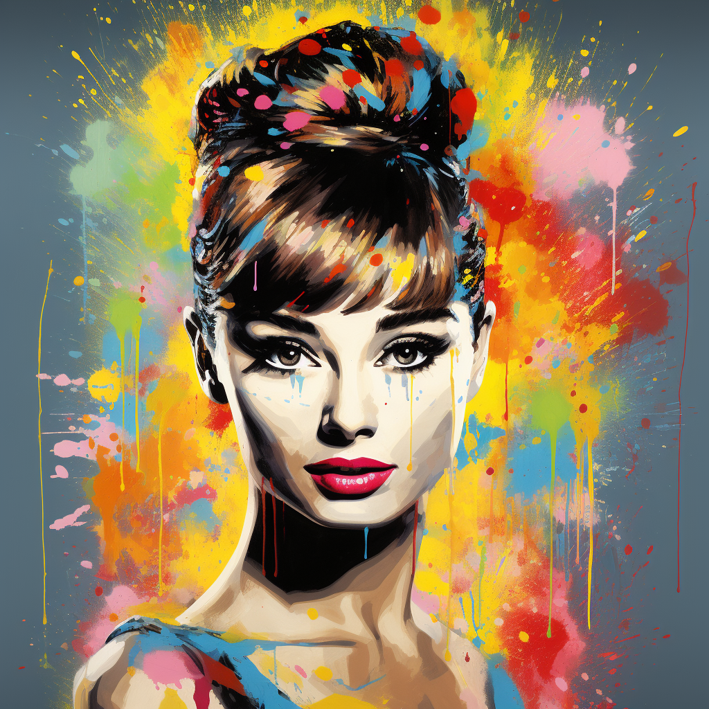 Iconic Audrey Hepburn in Pop Art Style