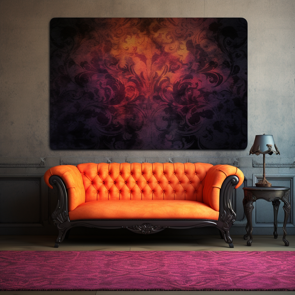 Colorful Autumn Grunge Gothic Orange Rug