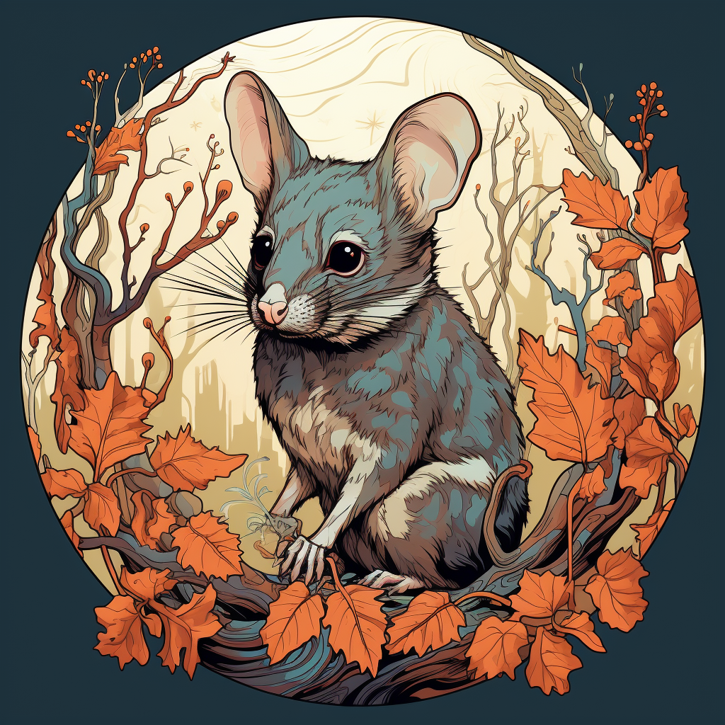 Exquisite Glis Glis Artwork in Autumn Forest