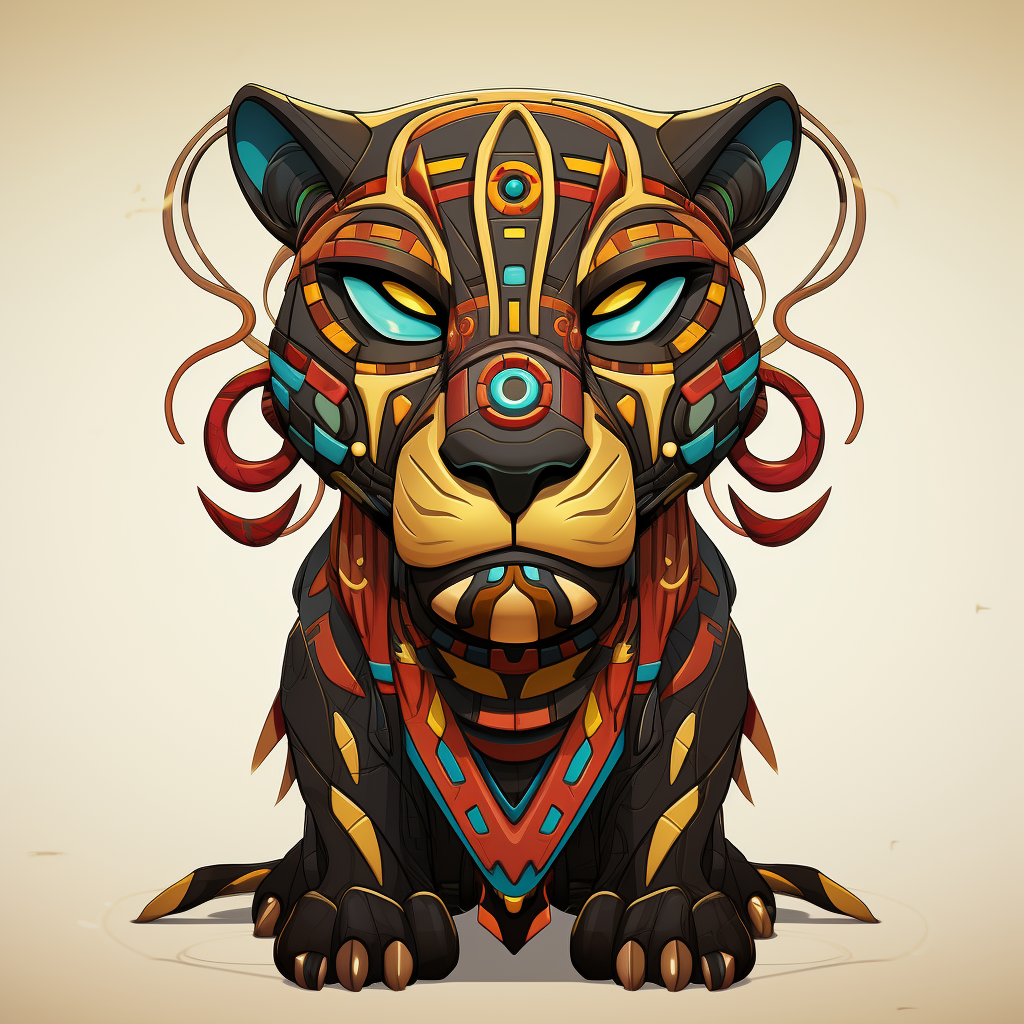 Cartoon of an Aztec panther