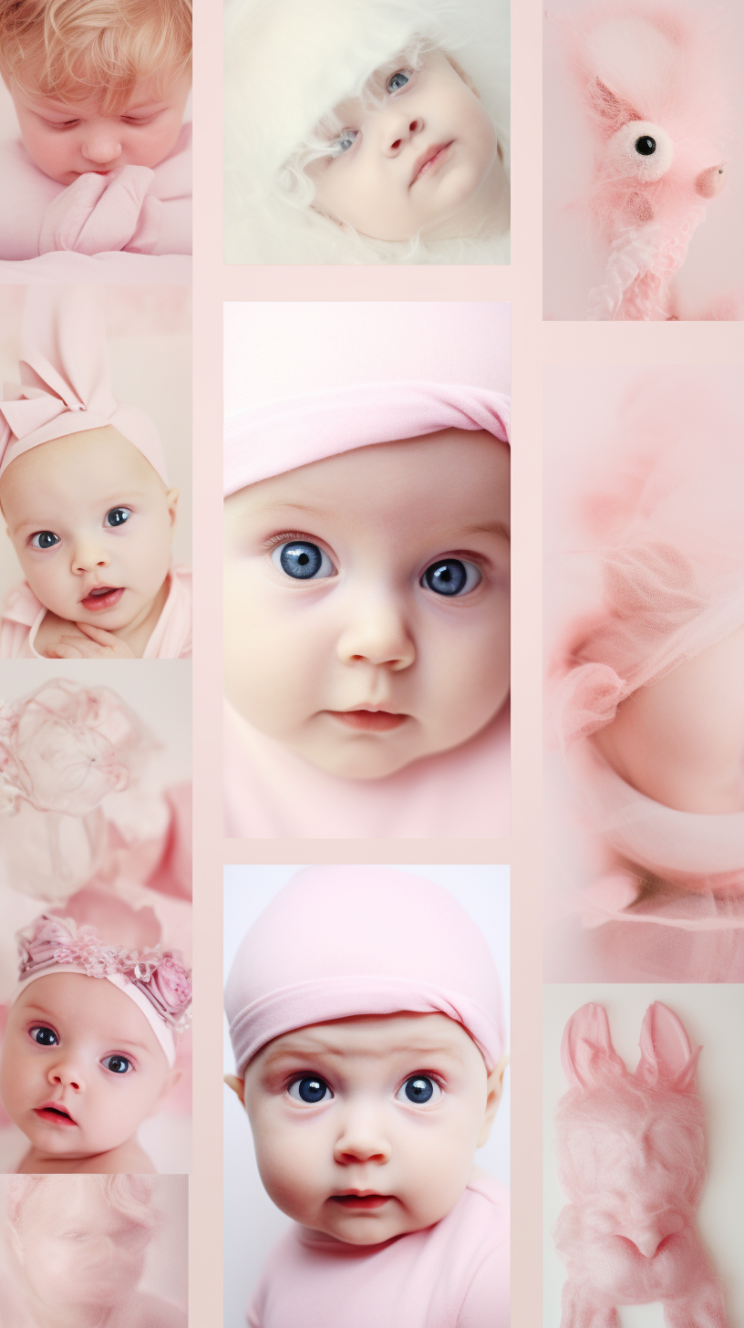 Adorable baby pink photo collage