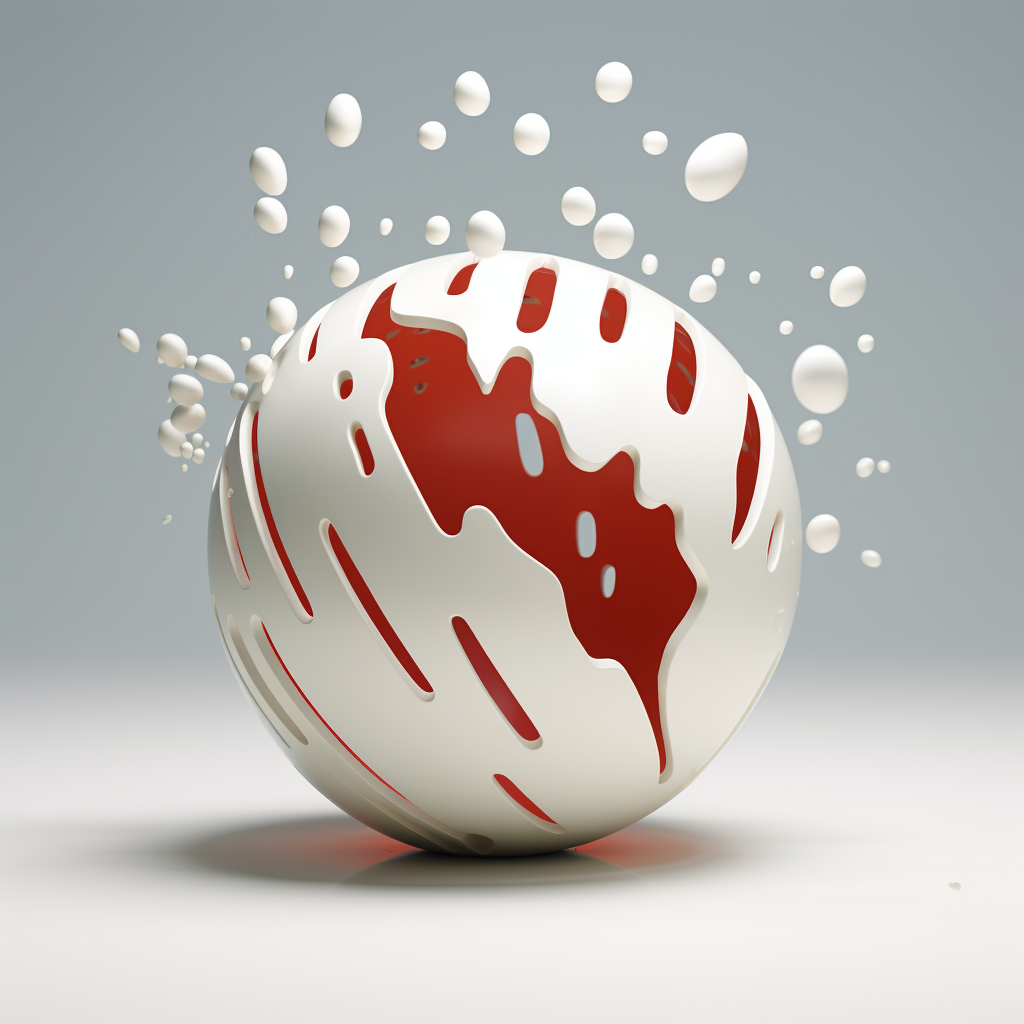 ball smashing ceramic surface