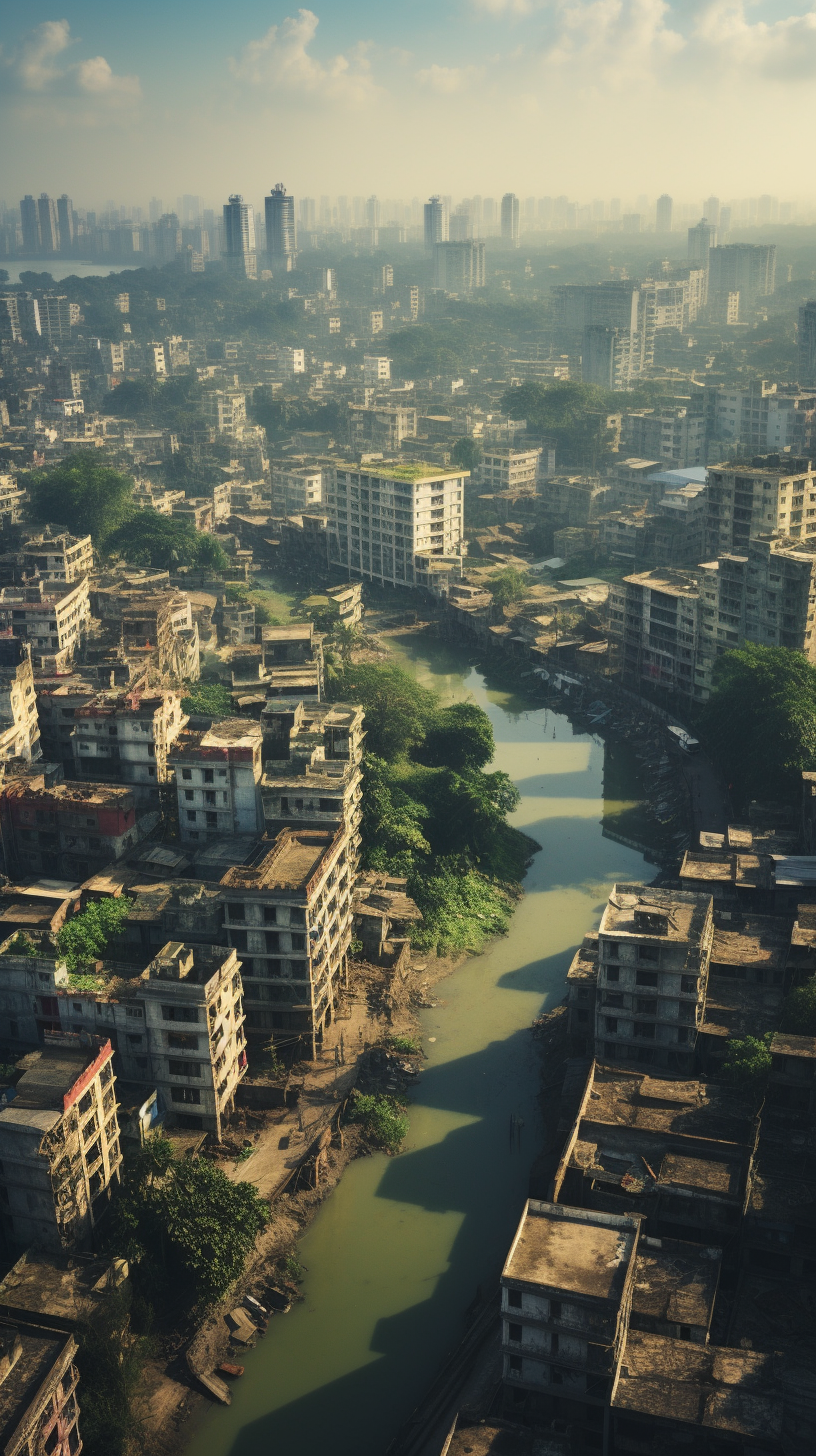 Breathtaking View of Bangladesh City