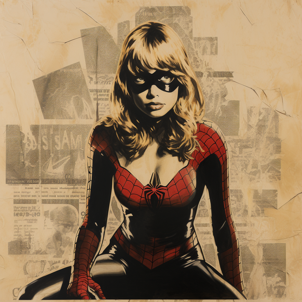 Banksy's Gold Taylor Swift as Spiderwoman Artwork