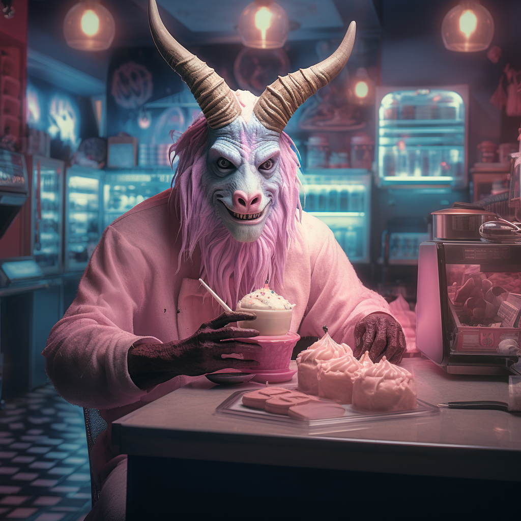 Baphomet in Ice Cream Shop