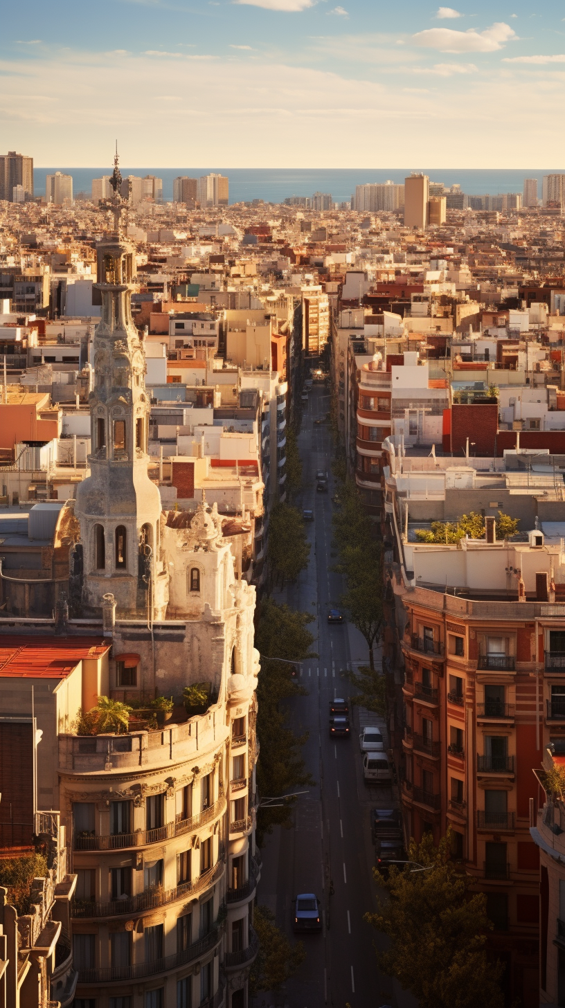 Elevation view of Barcelona city